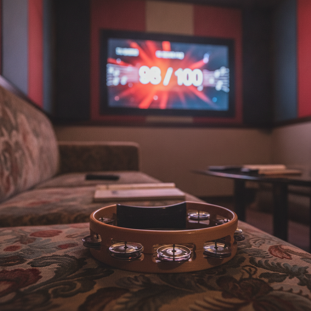 The score is a joke, not a verdict — and the tambourine is not decoration.