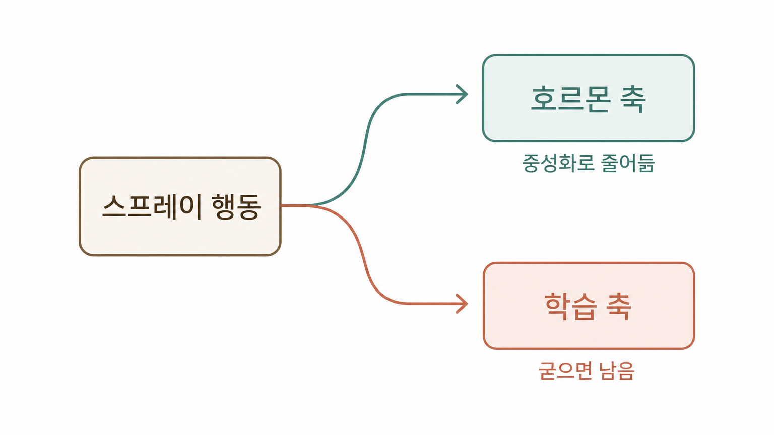 스프레이 행동은 두 갈래로 나뉘고 중성화는 앞쪽만 줄인다 (댕묘 제작 도식 · 출처 VCA Animal Hospitals)