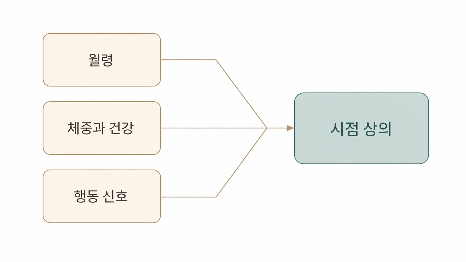 월령·체중과 건강·행동 신호를 함께 놓고 시점을 상의한다 (댕묘 제작 도식)