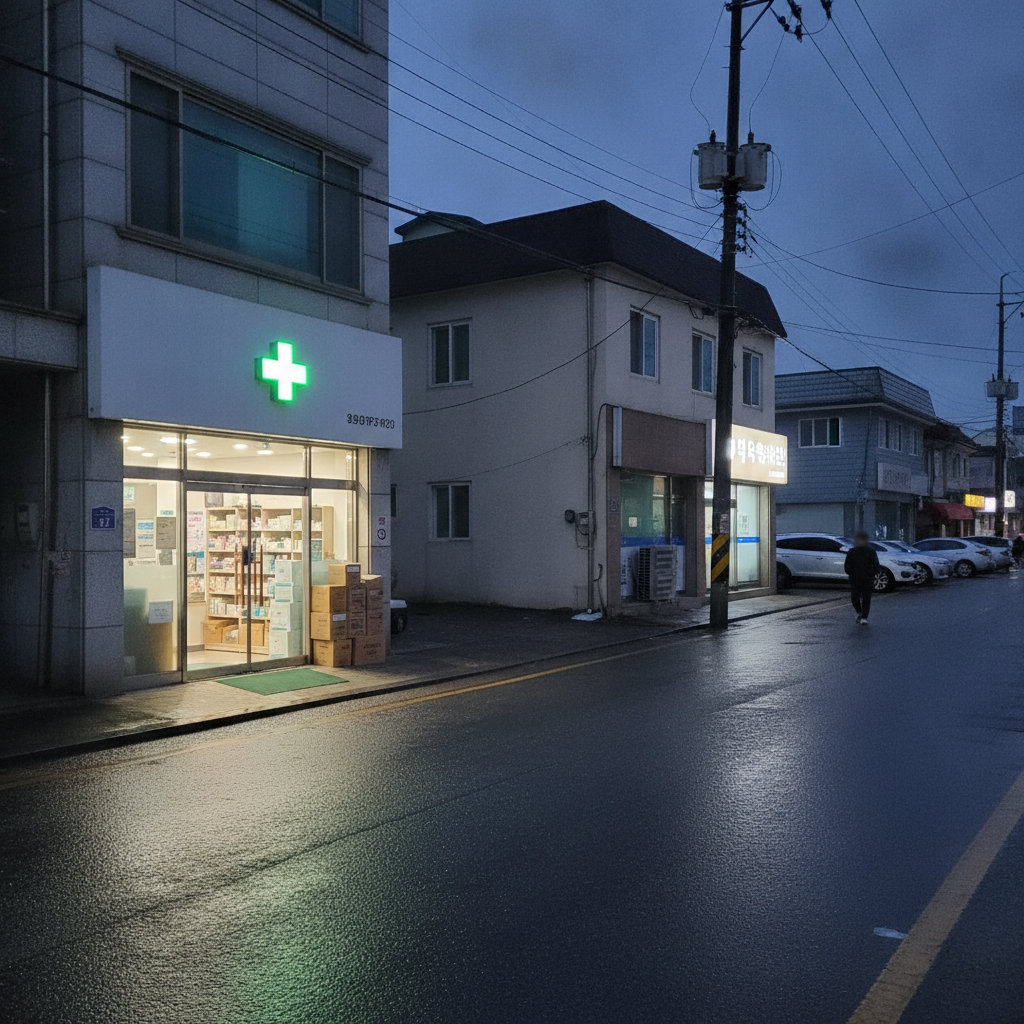 The green cross is the sign to look for — usually within seconds of a clinic door.