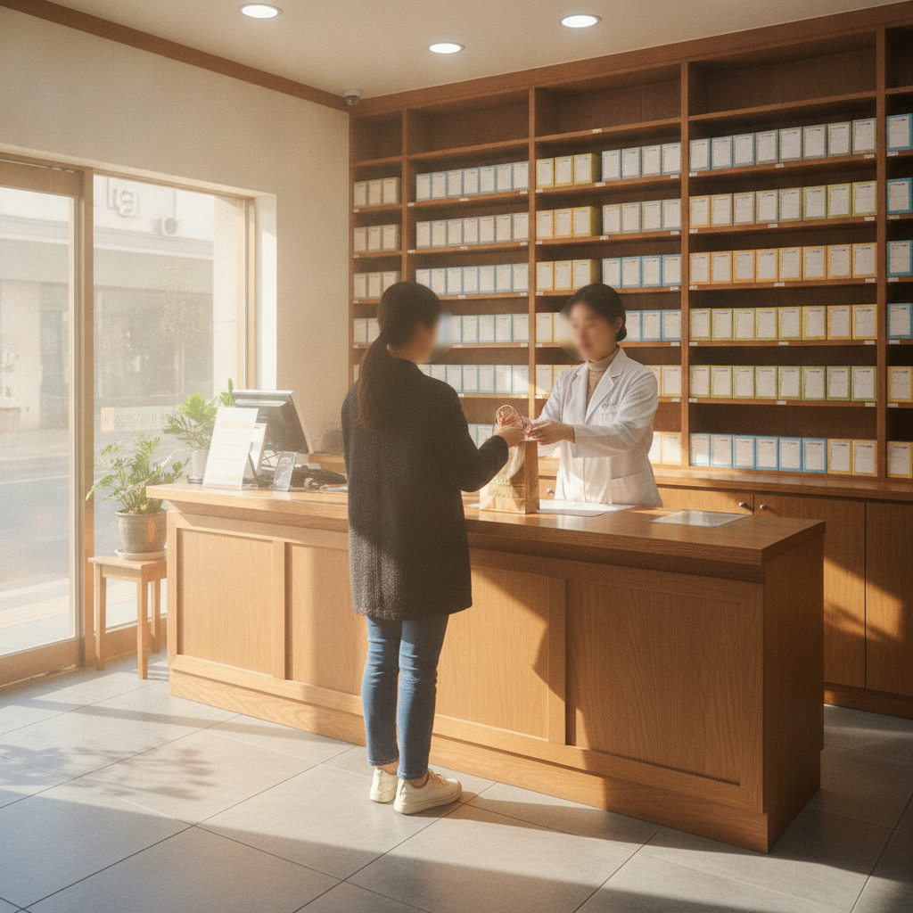 Describe the symptom, not the drug — the pharmacist chooses from there.