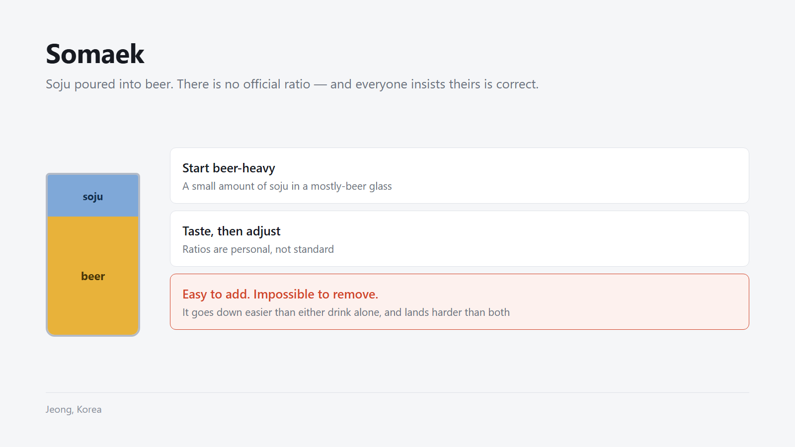 Somaek. Easy to add, impossible to remove.