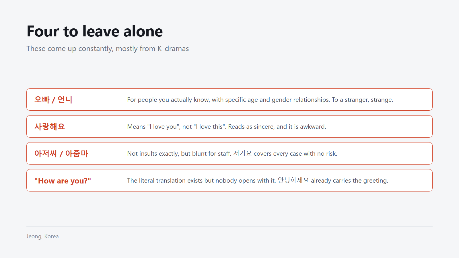 Four to leave alone, and why each one lands badly.