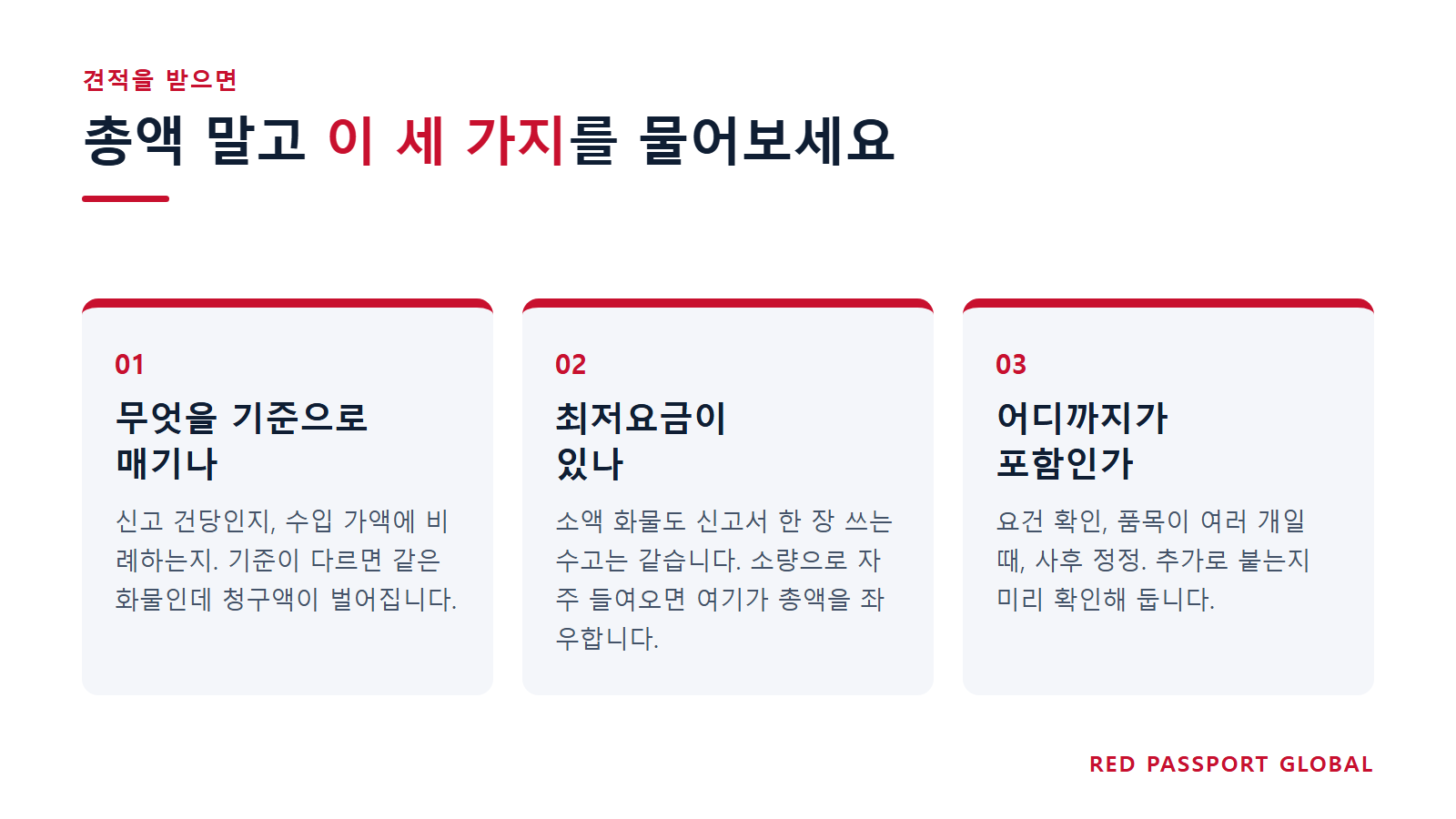 견적을 받으면 총액 말고 이 세 가지를 물어보세요