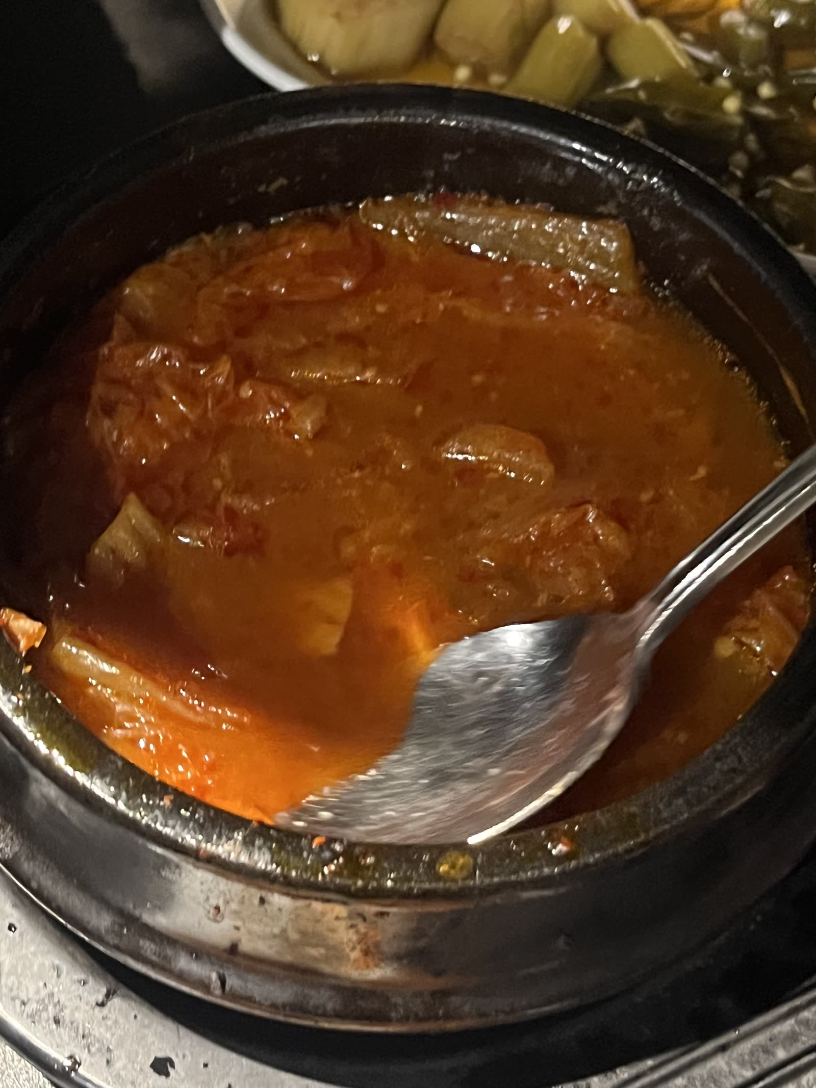 The kimchi jjigae that comes with the meal at Namyeongdon. Photo by Jeong, Korea