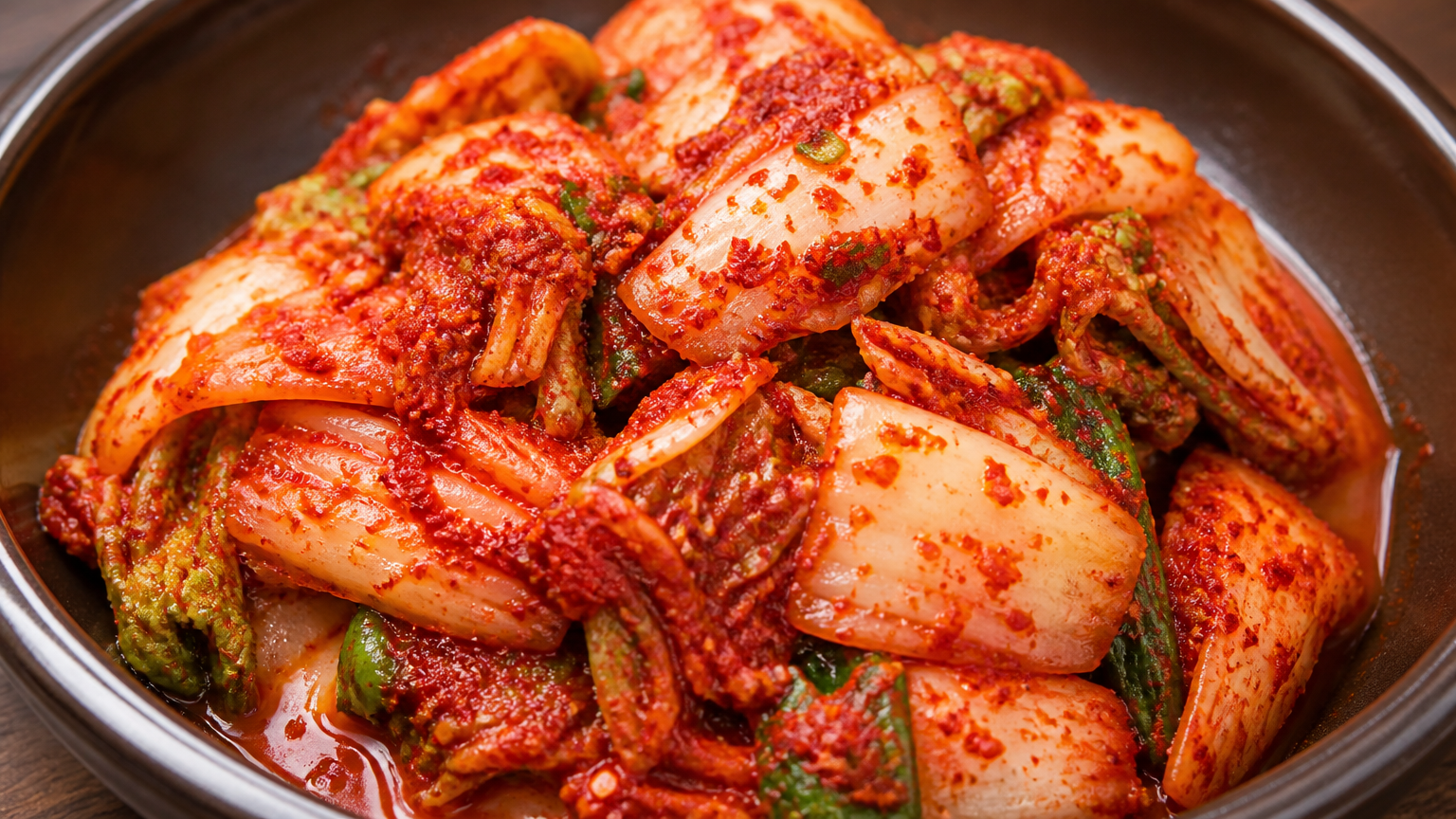 Silbi kimchi — heaped with gochugaru, the spiciest kimchi in Korea