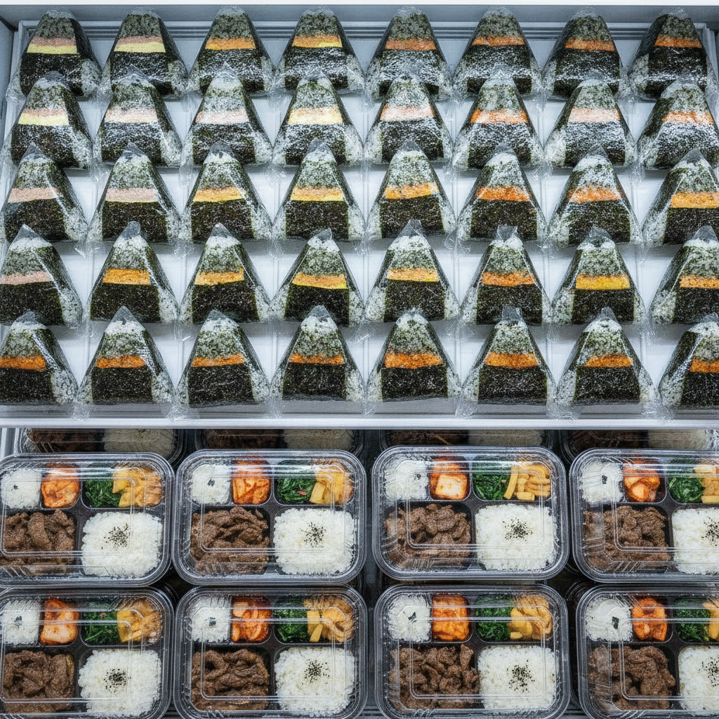 Triangle kimbap and lunch boxes: the two things to start with.