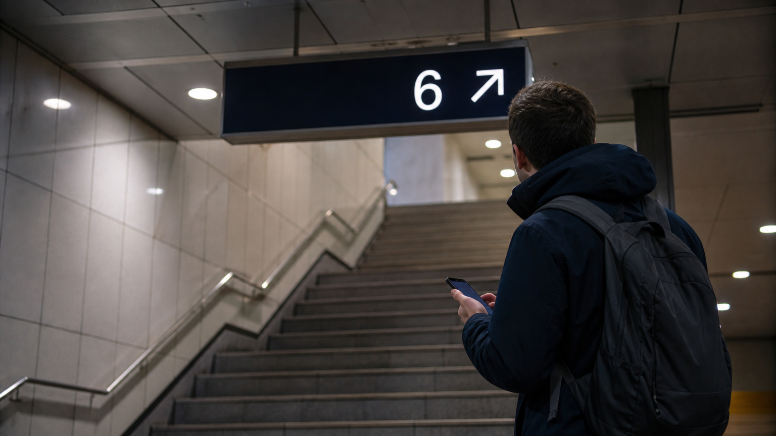 Exit numbers appear in the transit result before you reach the turnstile.