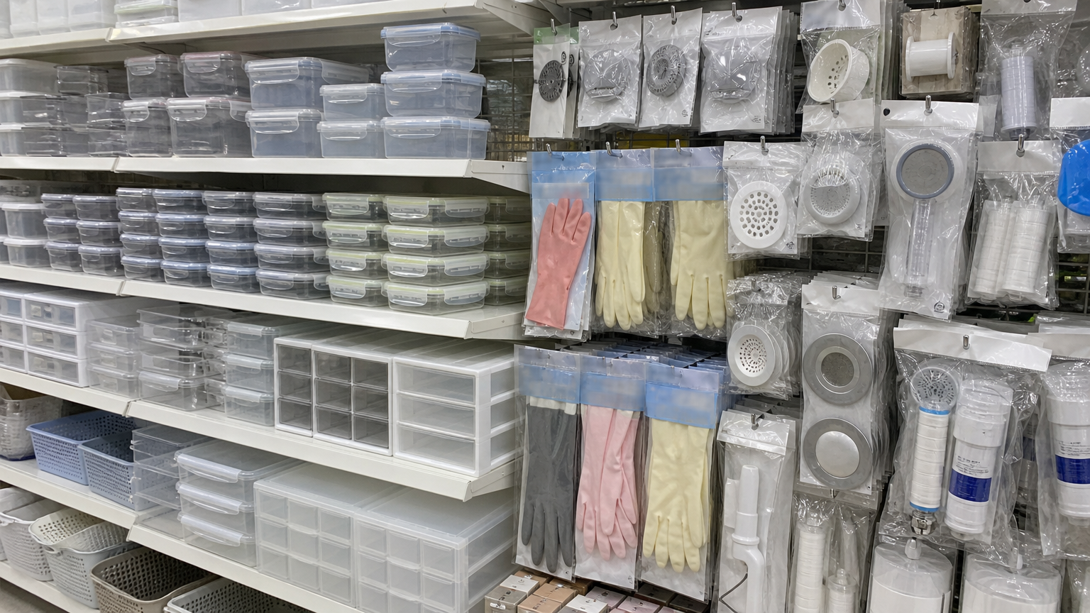 Kitchen storage and bathroom consumables, the busiest aisles for locals. Illustration.