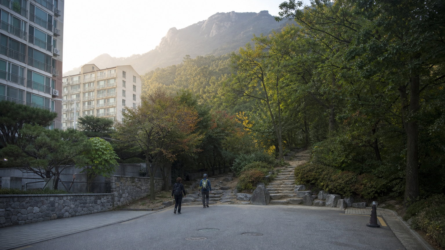 The trail starts where the street ends — no long approach walk.
