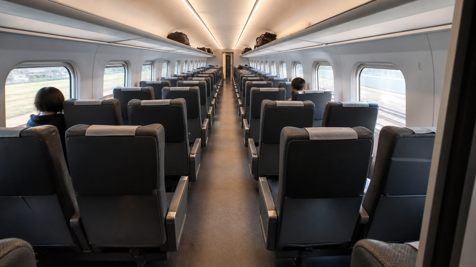 Seat 1C is the aisle seat nearest the rear door — the evacuation assistant seat.