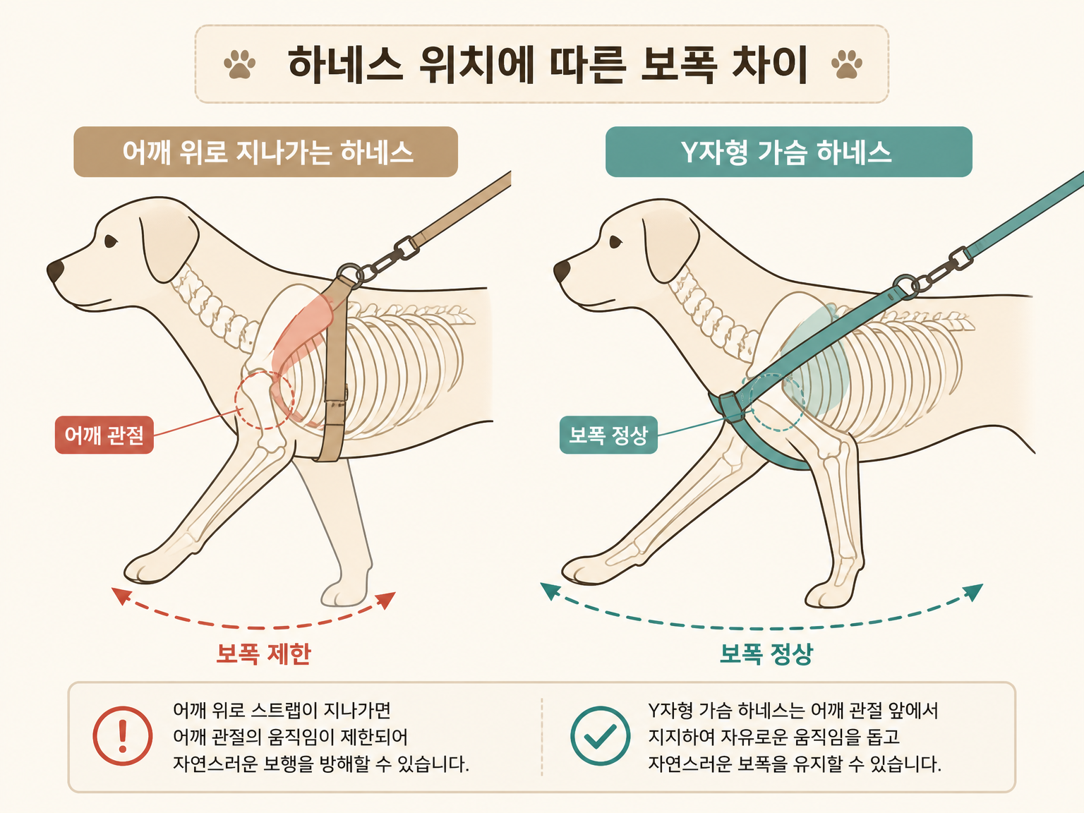 스트랩이 어깨 관절을 가로지를 때와 비켜 갈 때의 보폭 차이 (댕묘 작성)
