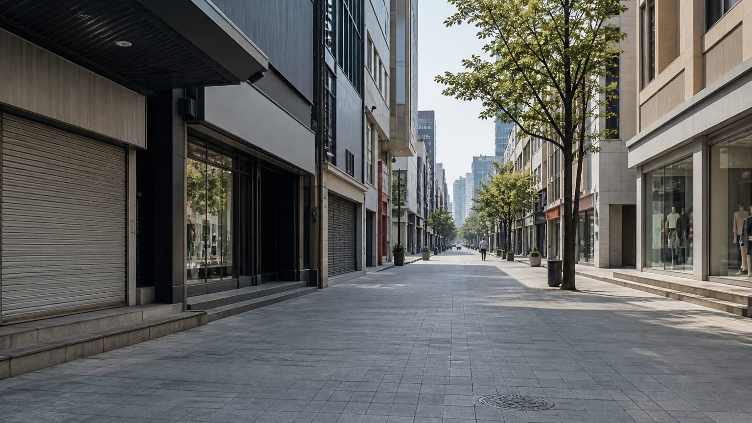 A shopping street that is normally a crowd management exercise.