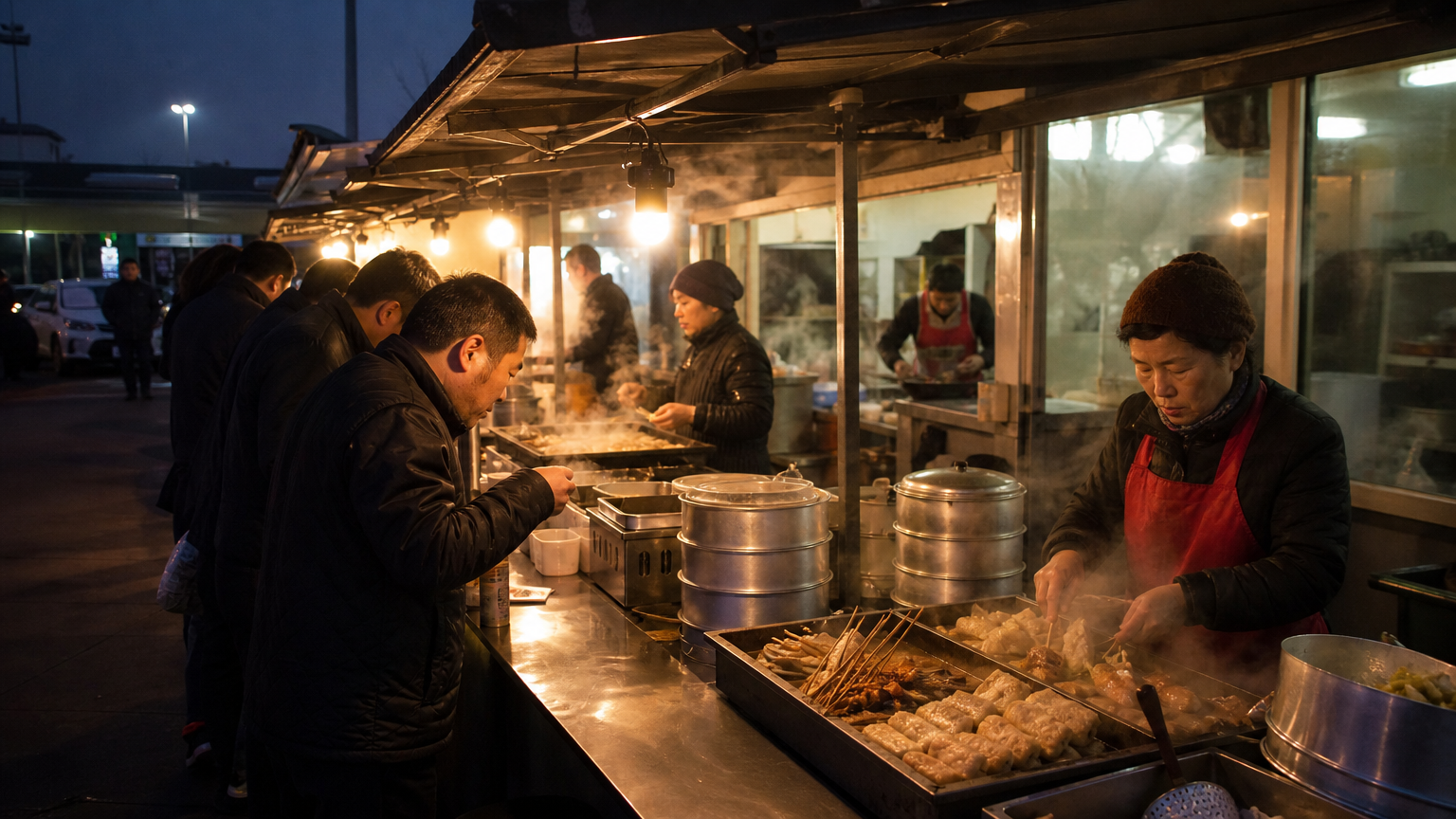 Everything is cooked fast, because nobody here has more than fifteen minutes.