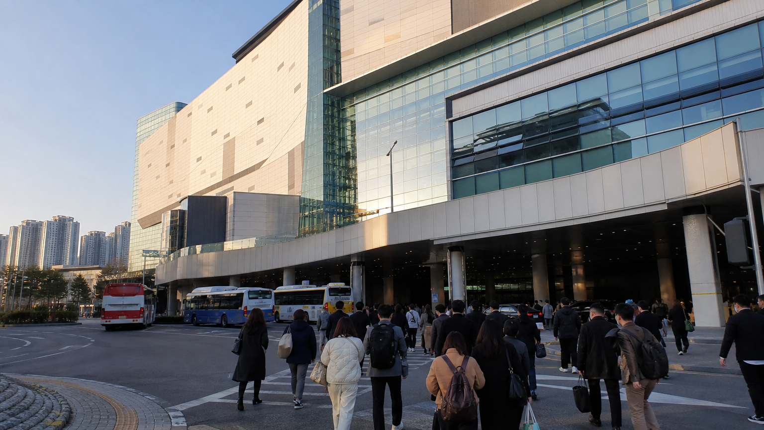 Seoul's express terminal sits south of the river, attached to a shopping complex.