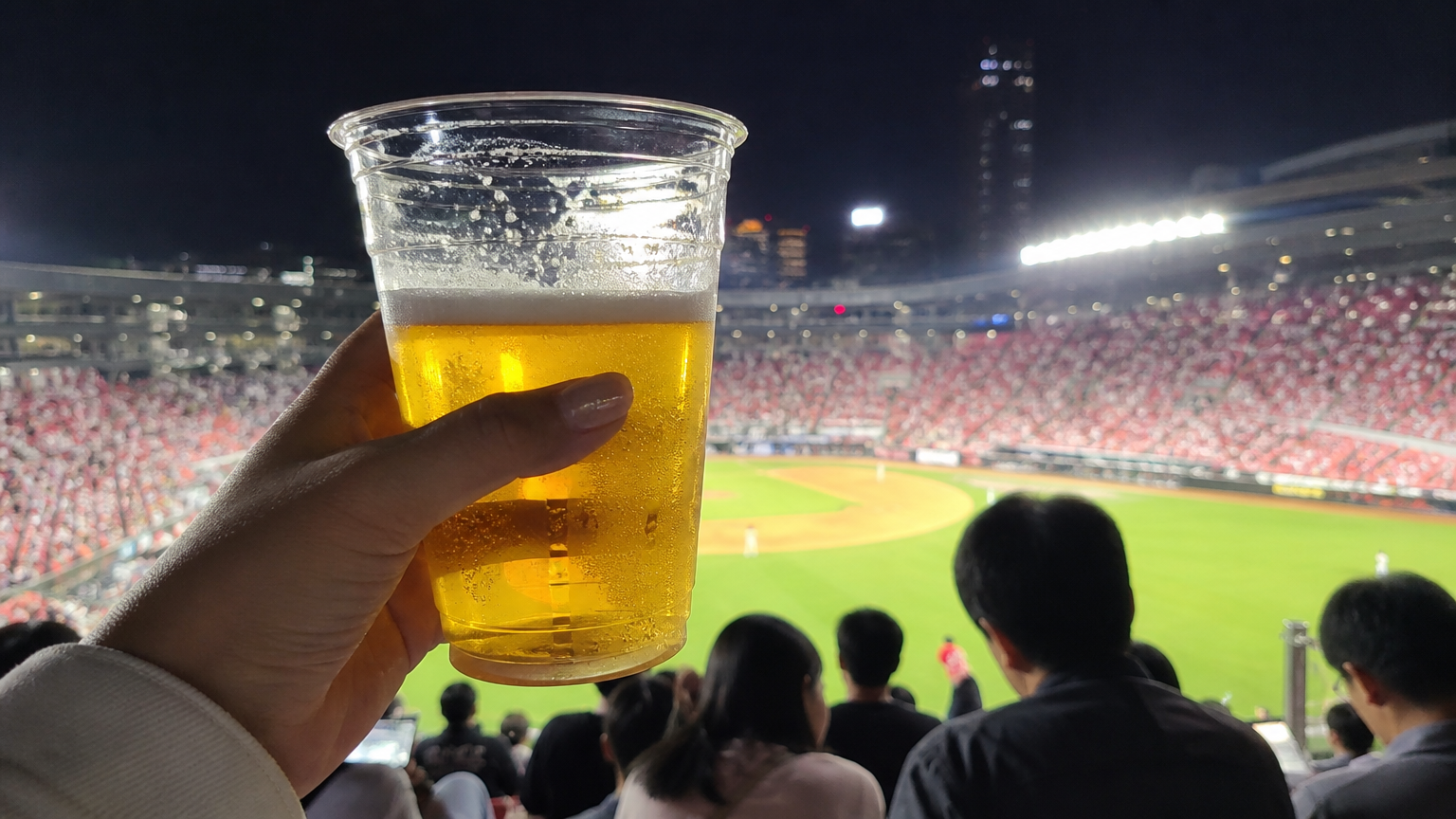 Alcohol is sold inside the stadium, so it always reaches you in a cup.