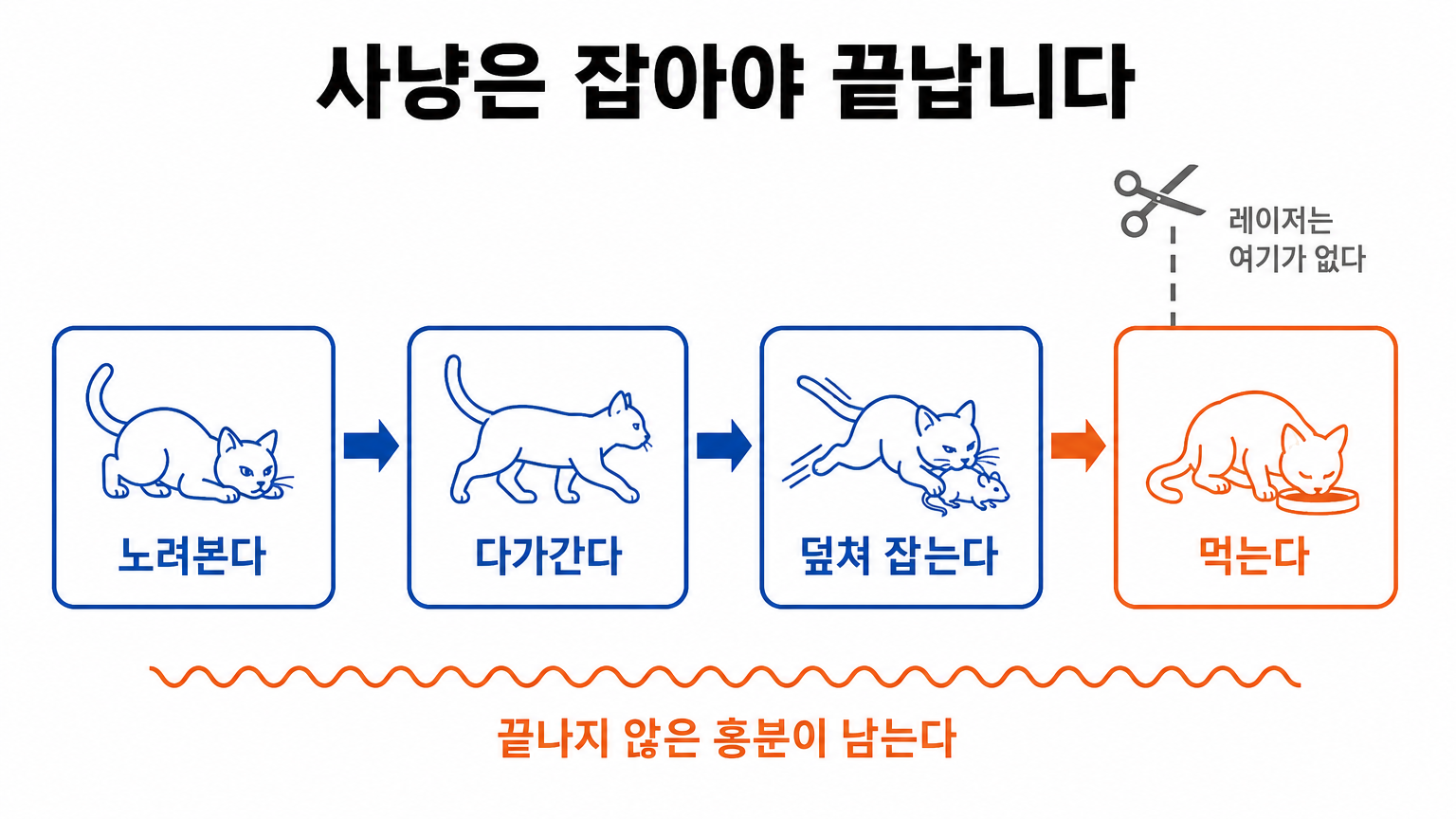 사냥의 네 단계와 중간에 끊겼을 때 남는 흥분 (댕묘 작성)
