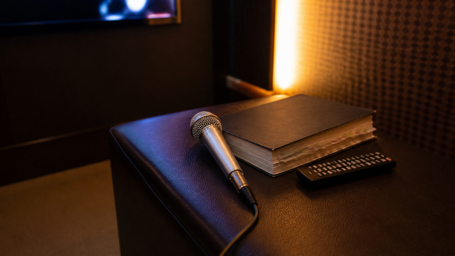 A microphone and a song catalogue, waiting. Illustrative image.