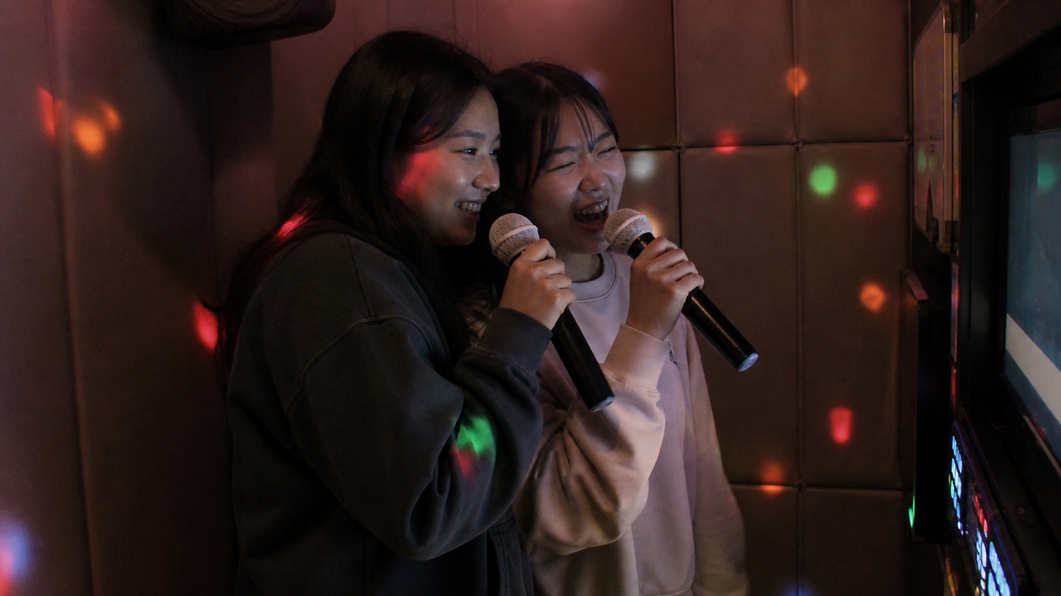Two people, two microphones, no queue to negotiate. Illustrative image.
