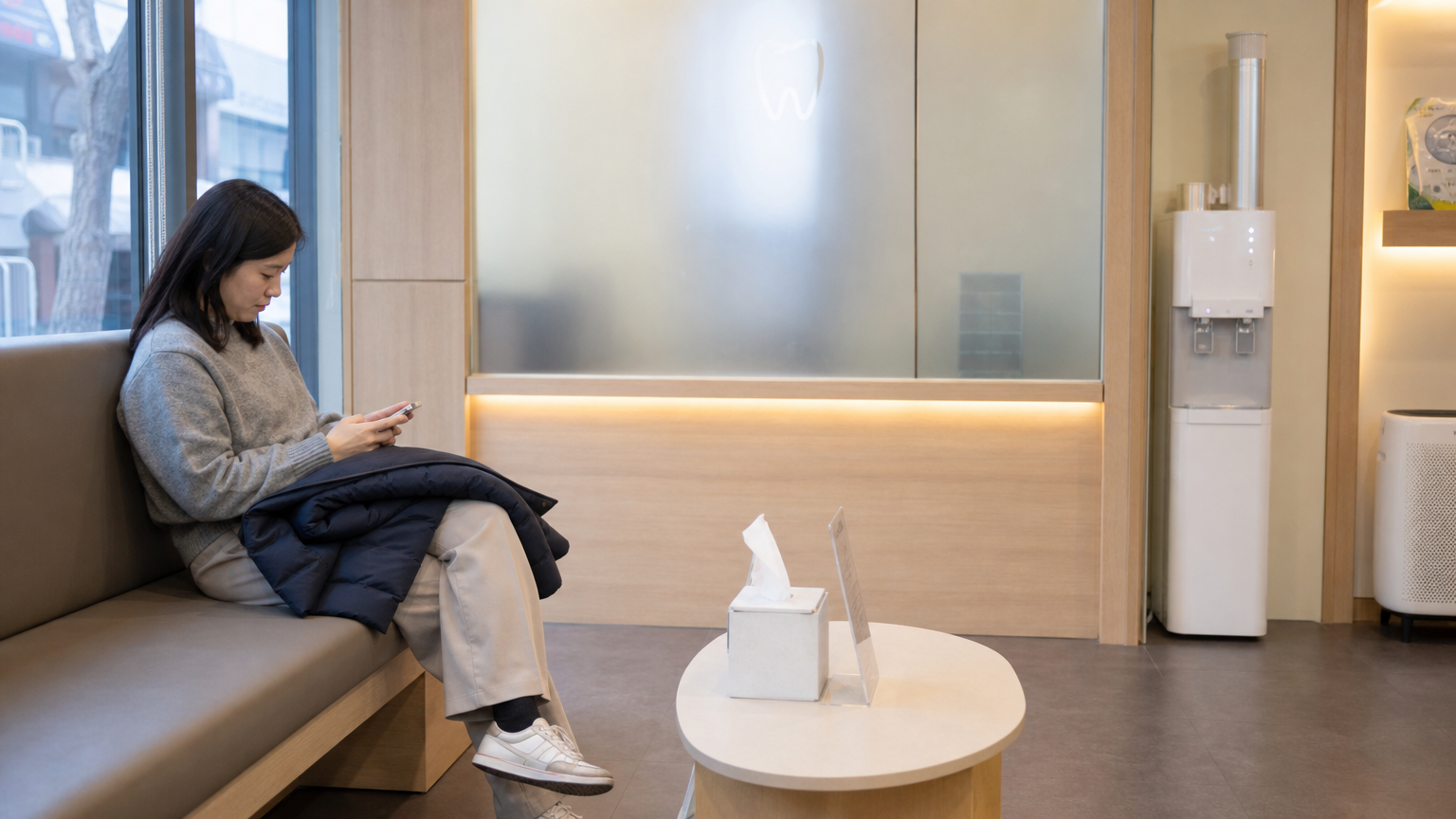 The waiting room of an ordinary neighbourhood clinic. Illustrative image.