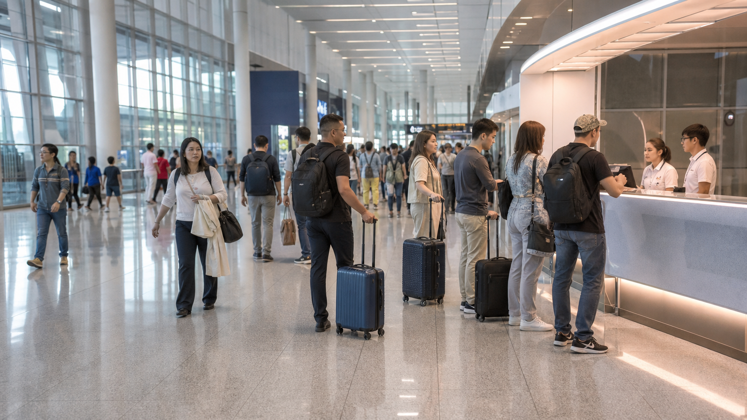 Some passengers stop at the arrivals exchange counter. Others walk straight past. Illustrative image.