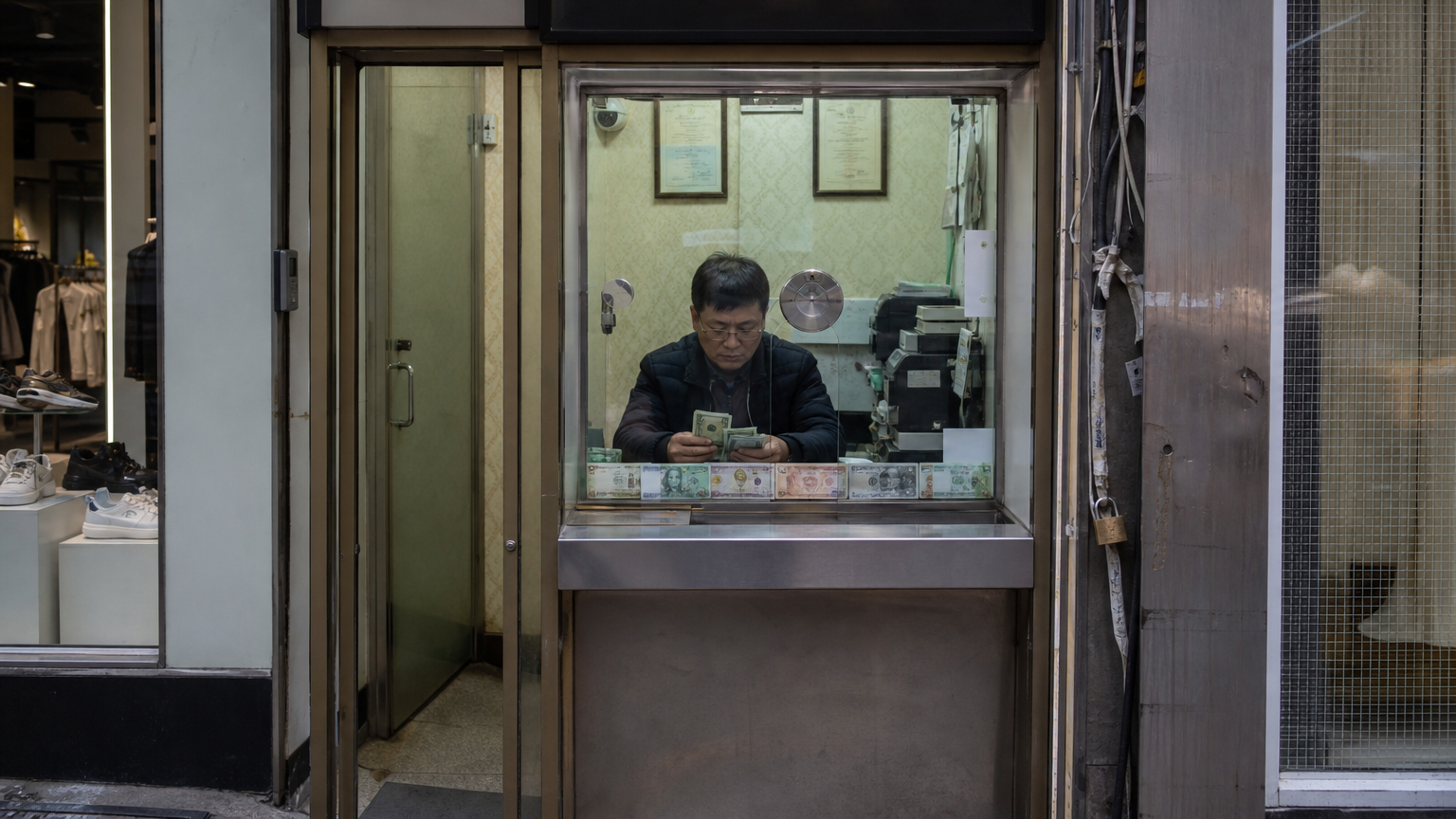 A licensed booth is small, fixed, and has its paperwork on the wall. Illustrative image.