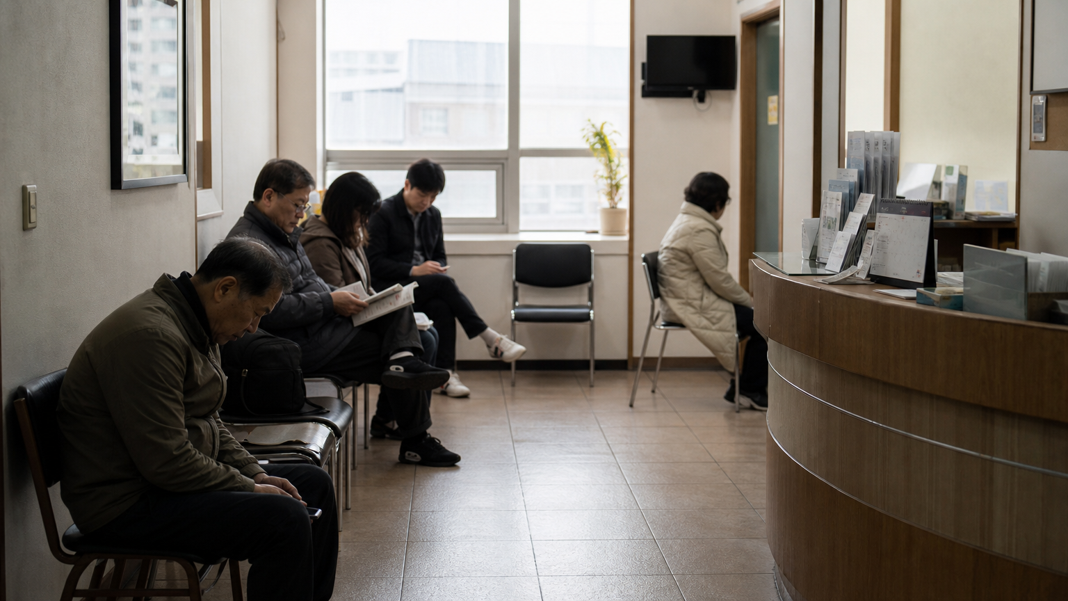 A neighbourhood clinic waiting room — where a Korean goes first