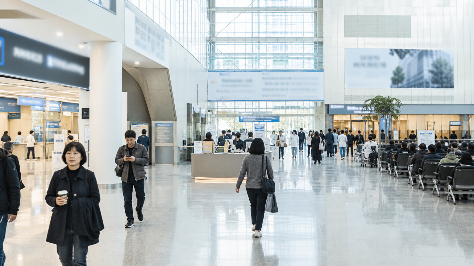 The lobby of a tertiary general hospital — the level most people search for first