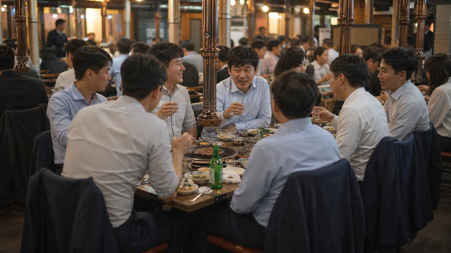 A company dinner — the setting most of these rules were built for