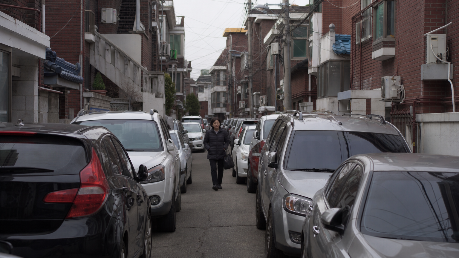 The reason a car is worse in Seoul is parking, not traffic. Illustrative image.