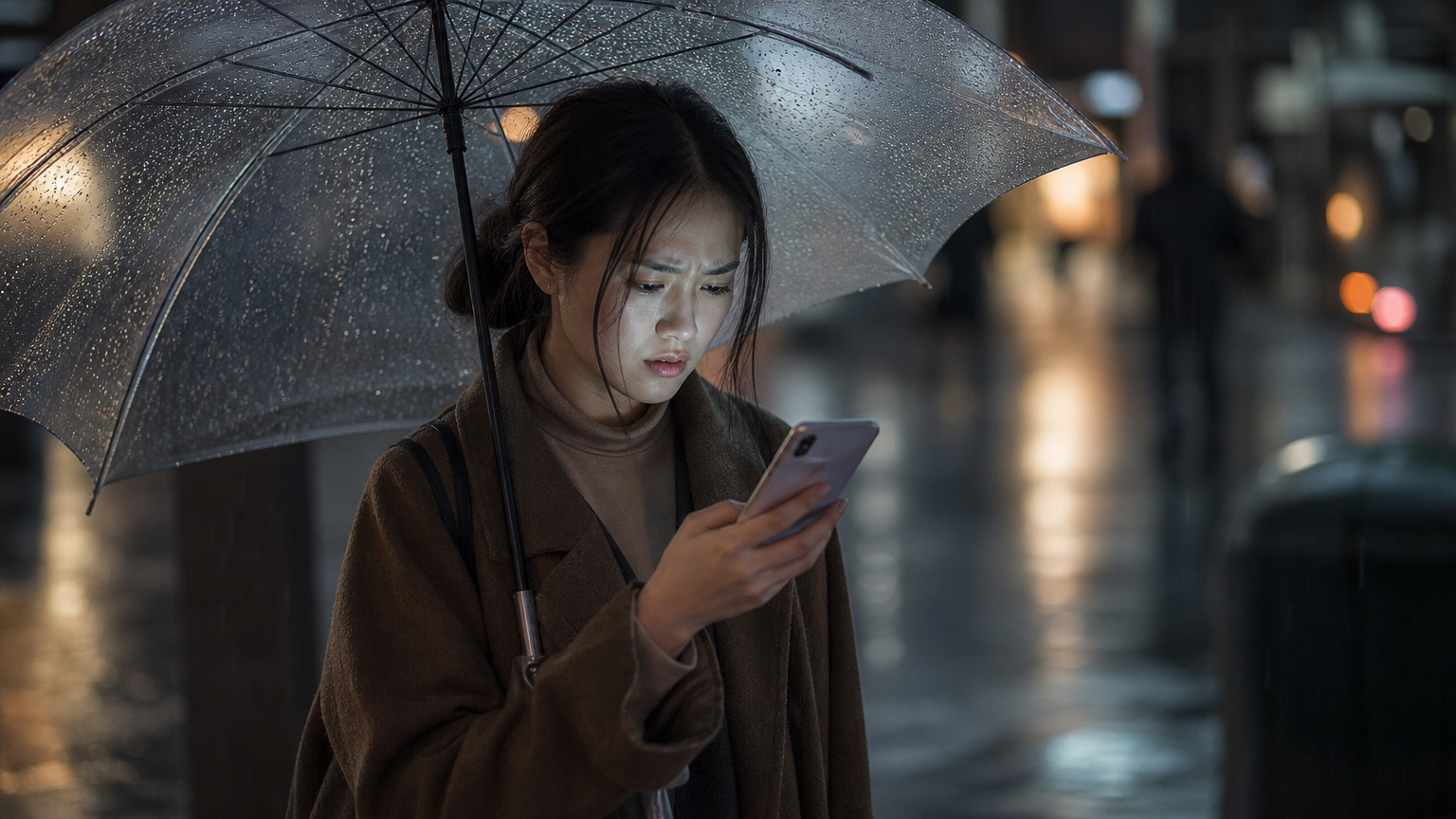 Trying to read one in the rain, which is when they tend to arrive. Illustration generated for Jeong, Korea.