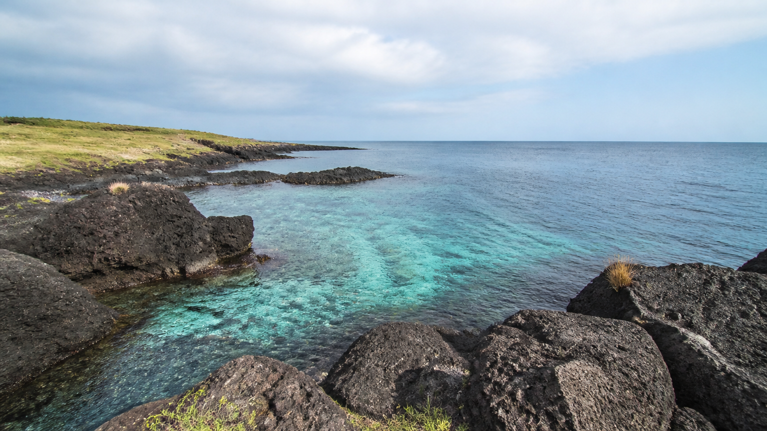 The coastline most of the island is made of.