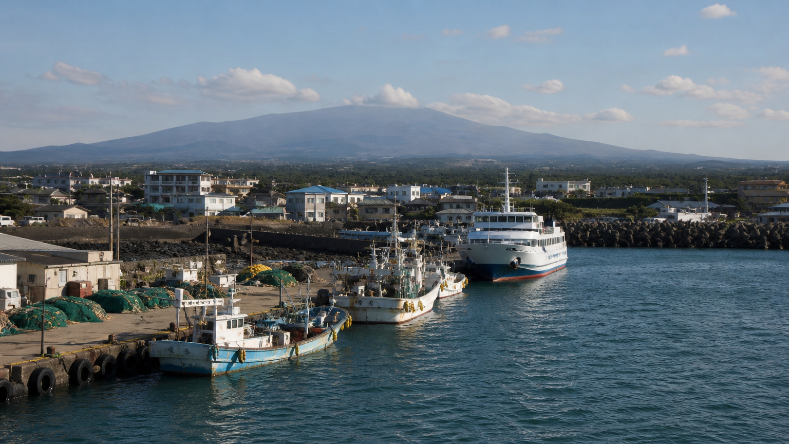 Arrival on the island by sea.