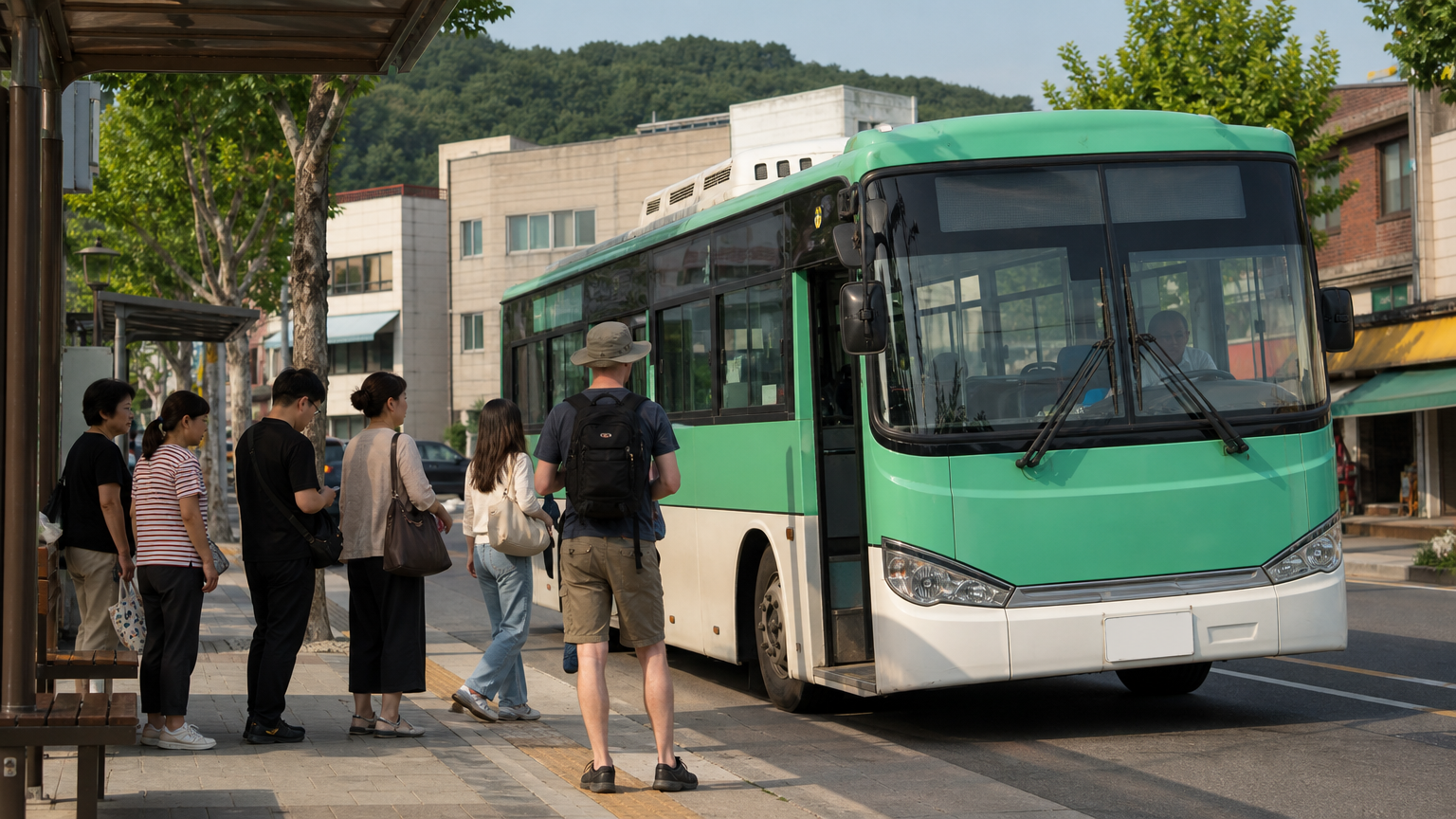 Gyeongju city buses run from the station into the centre in about twenty to twenty-five minutes.