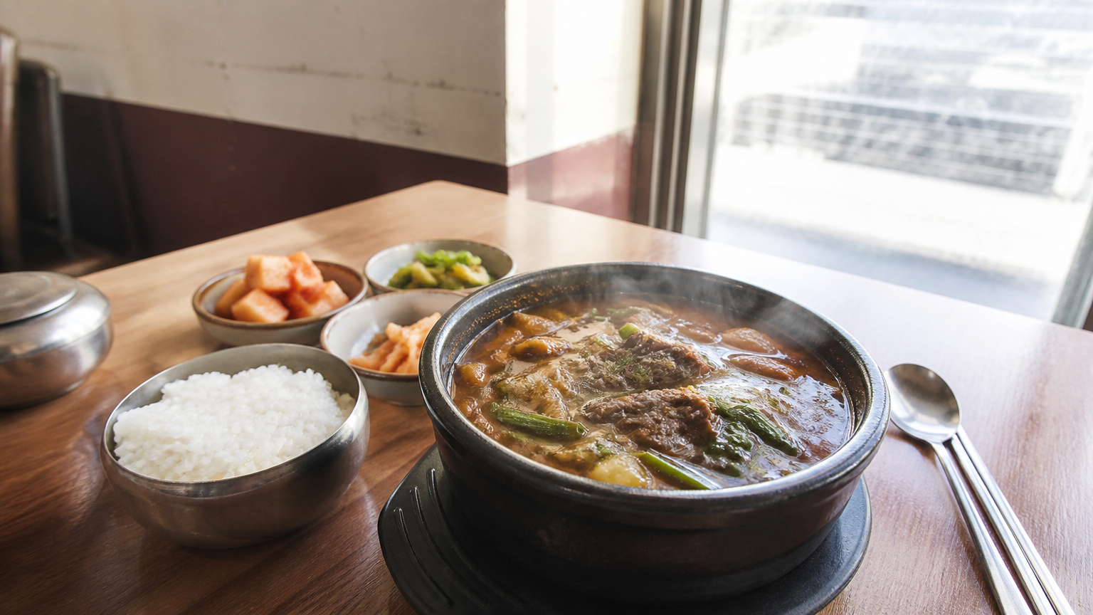 Haejangguk. A hot bowl for a person who did not plan the previous evening well.