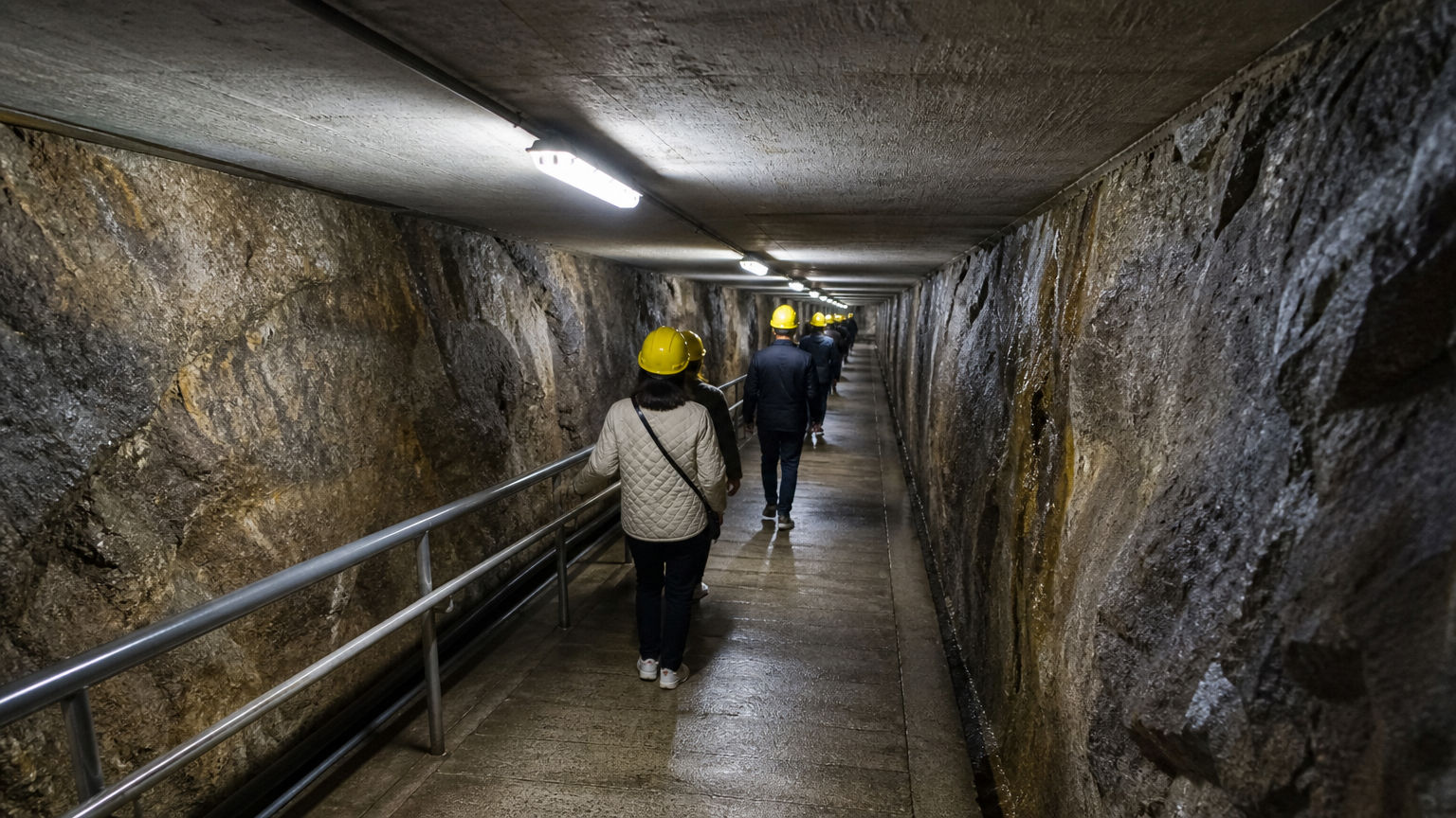 The descent into the Third Infiltration Tunnel. Helmets are handed out at the top for a reason.