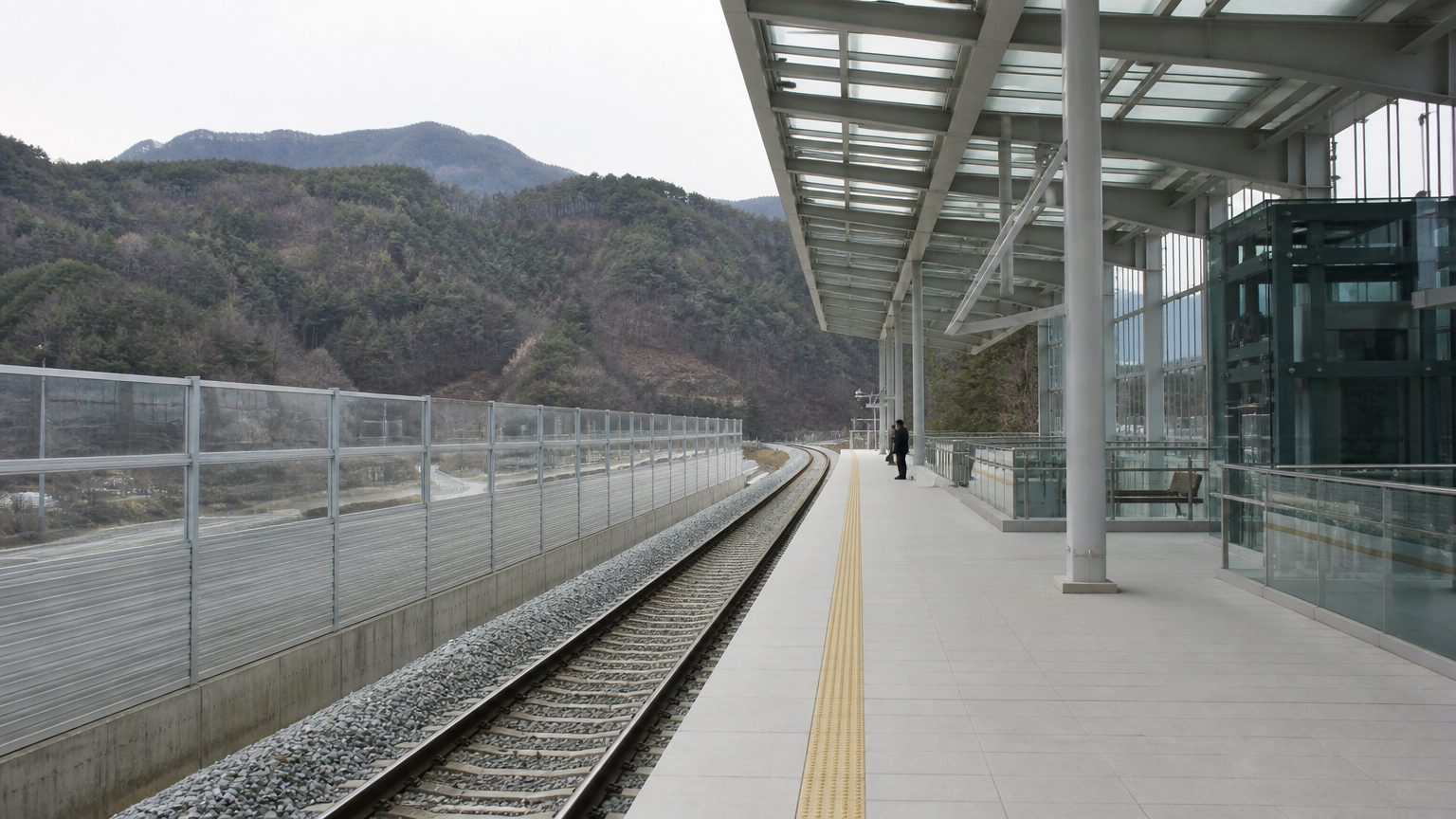 Dorasan Station. A working platform on a line that currently stops here.