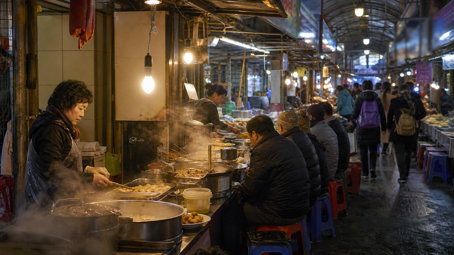 Nambu Market sits directly against the southern edge of the village.