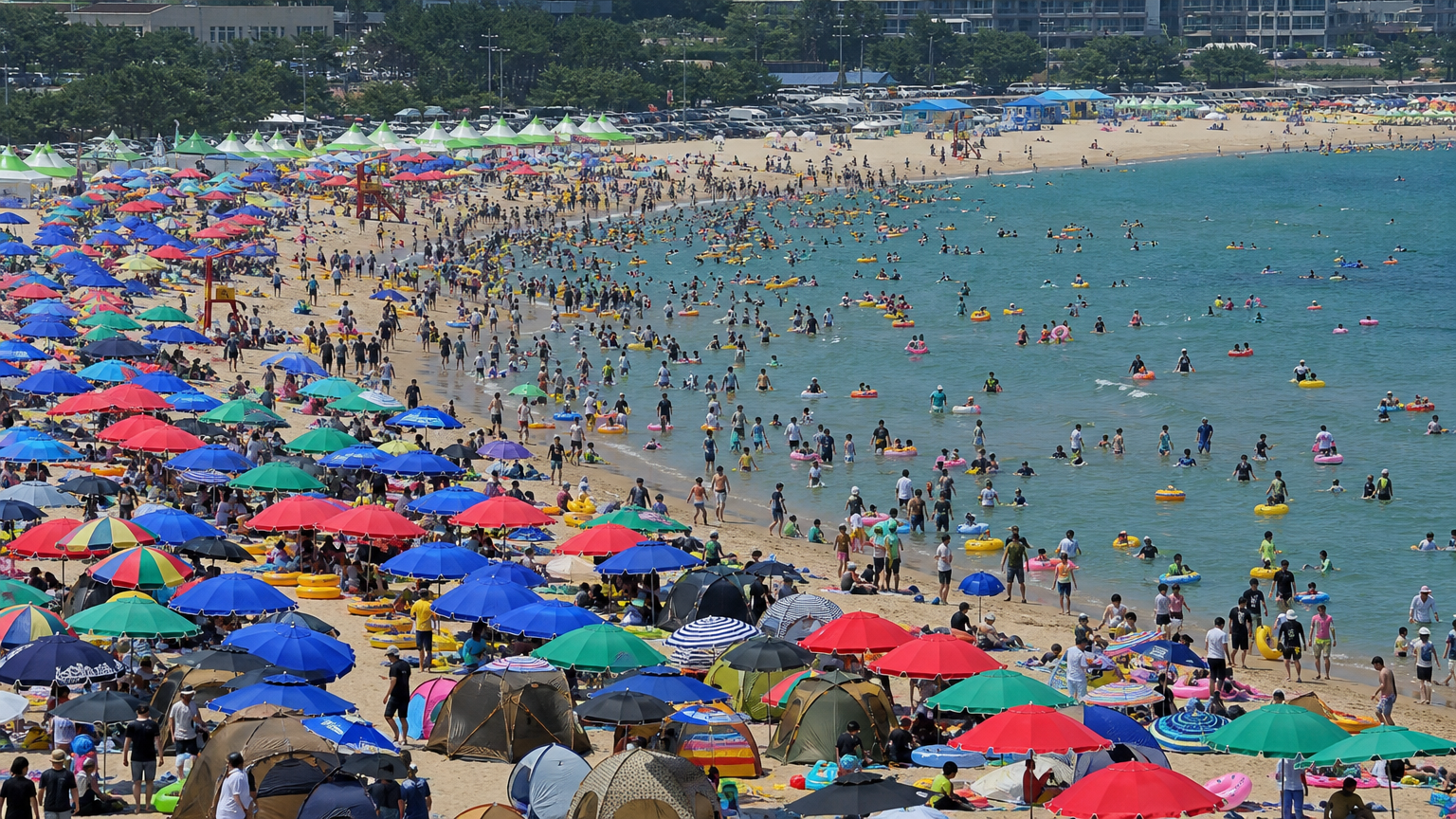 The same beach in the first half of August.