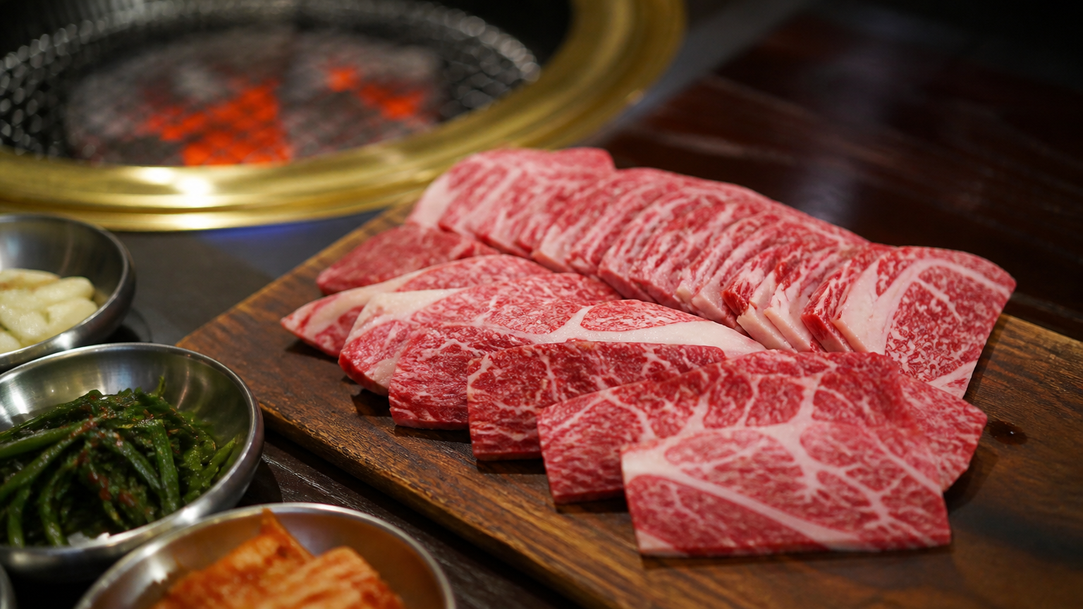 Marbled hanwoo at a Seoul grill house. Illustration by Jeong, Korea