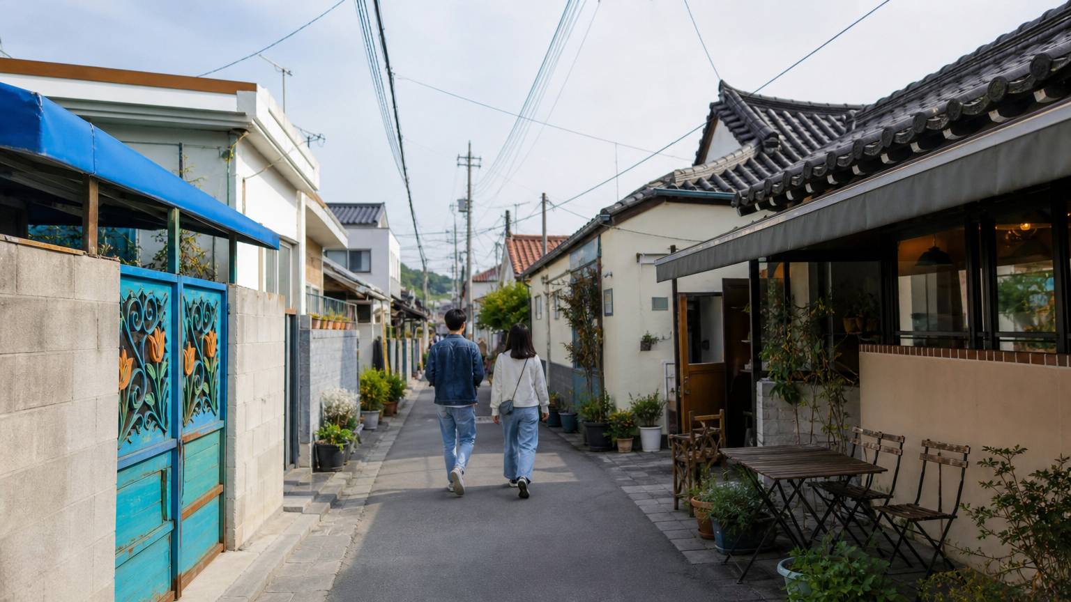 Haenggung-dong, the neighbourhood inside the wall where most of the drama was shot. Illustration.