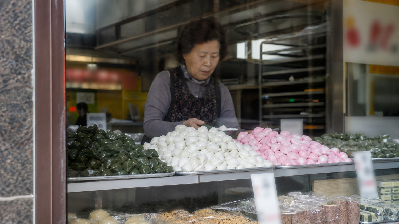 A neighbourhood rice cake shop in the days before the holiday