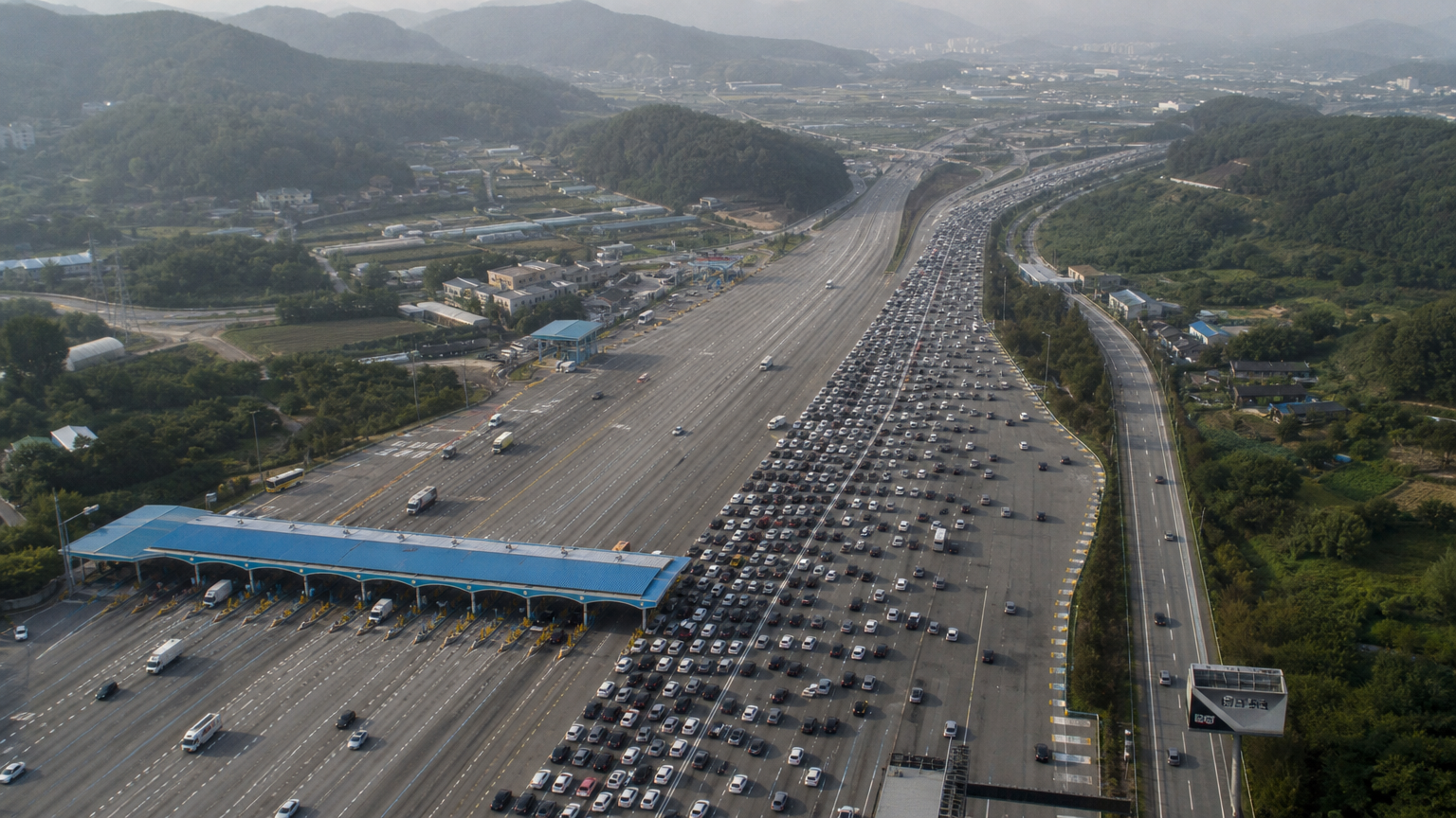 The whole population travels on the same two mornings