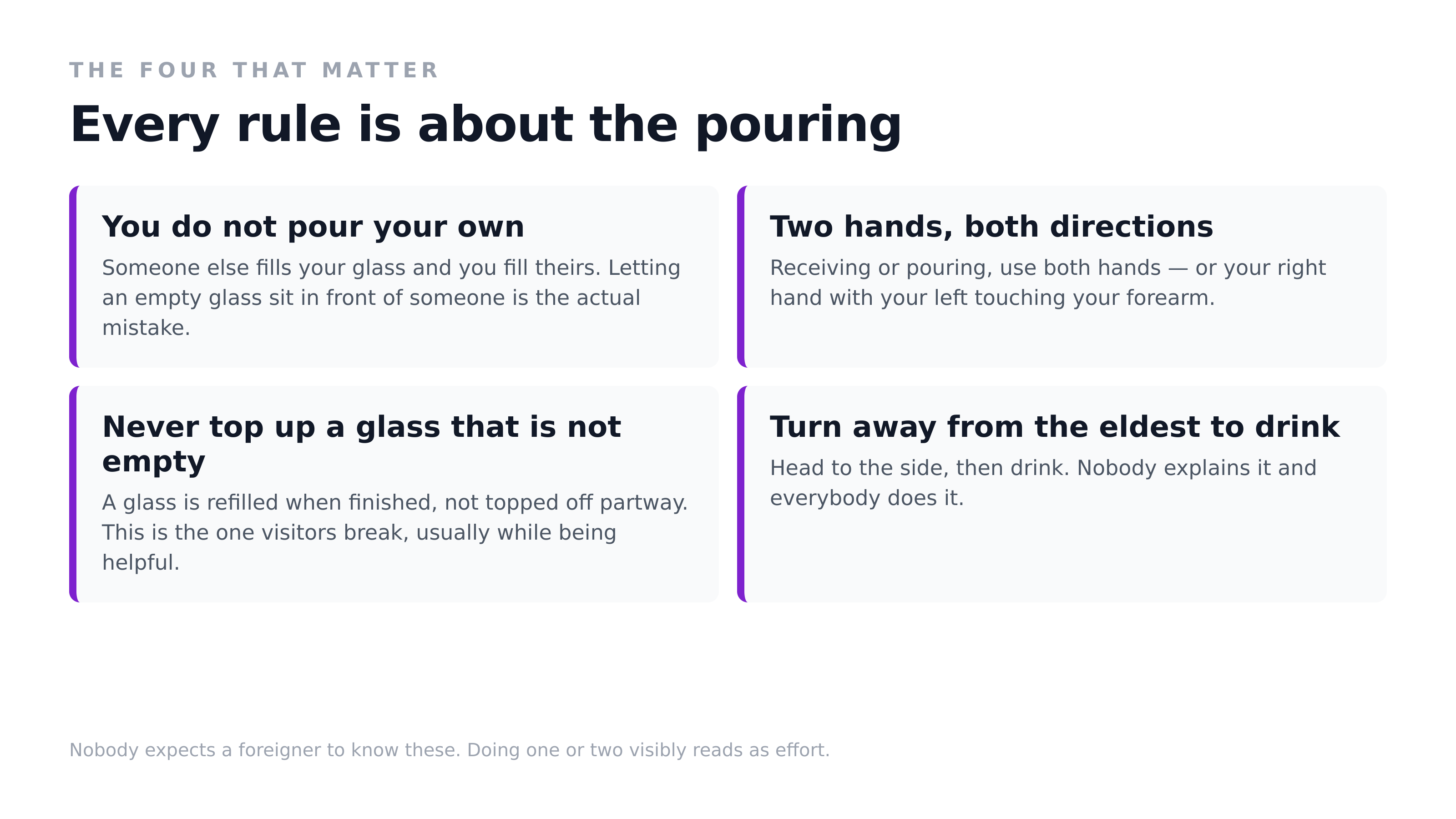 The four pouring rules that cover almost everything