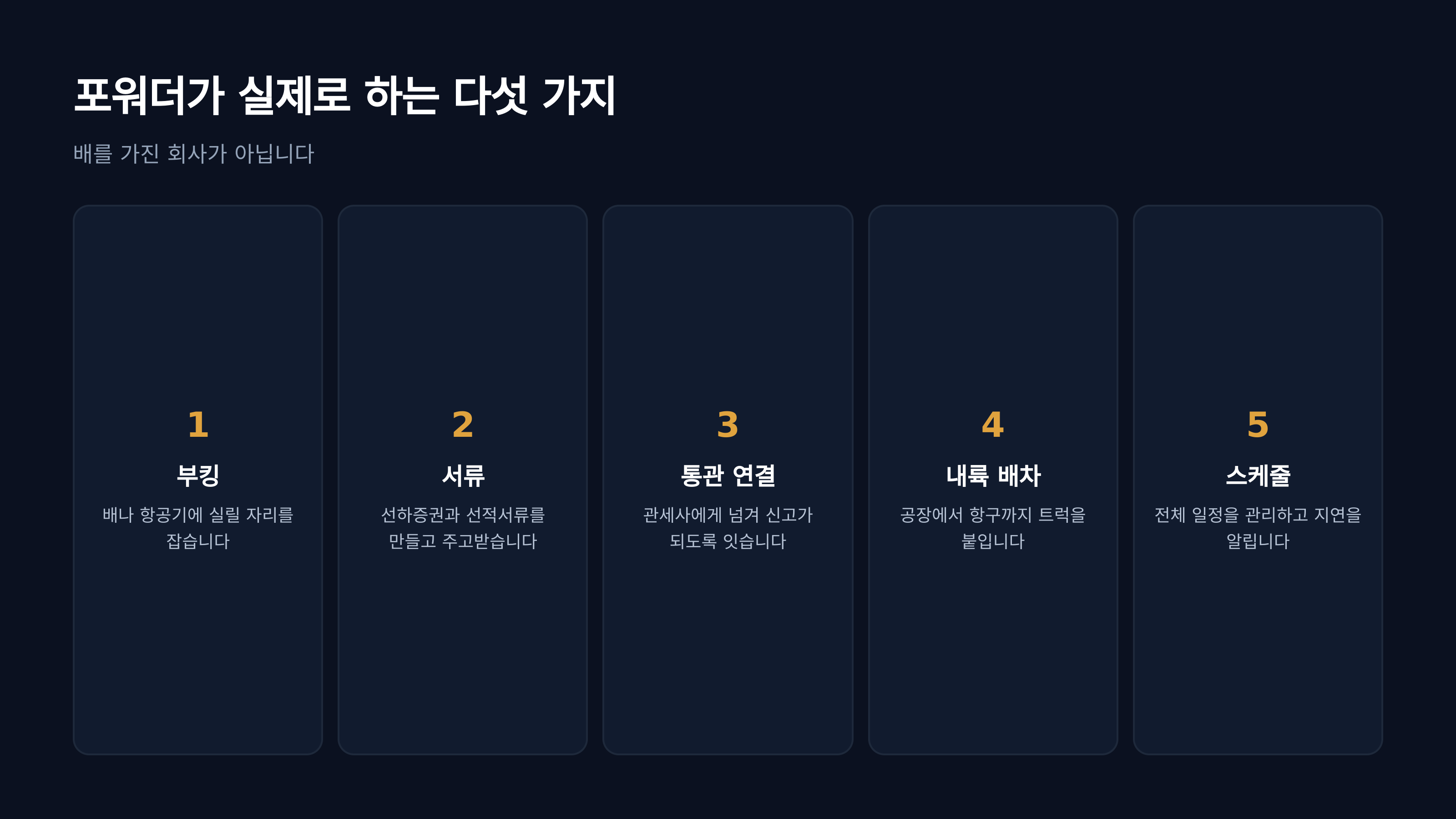 포워더가 실제로 하는 다섯 가지 일