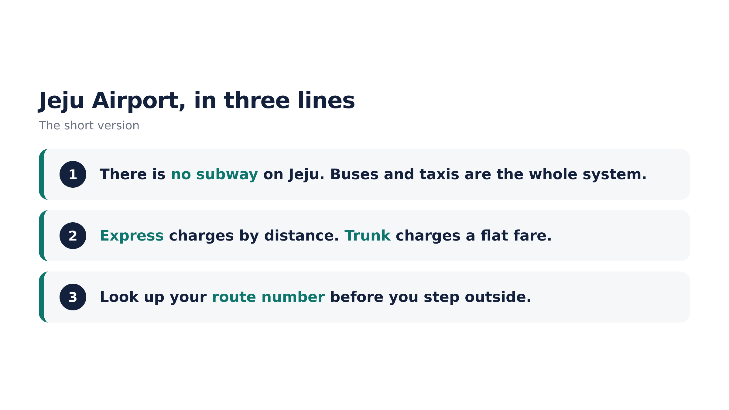 Jeju Airport, in three lines.