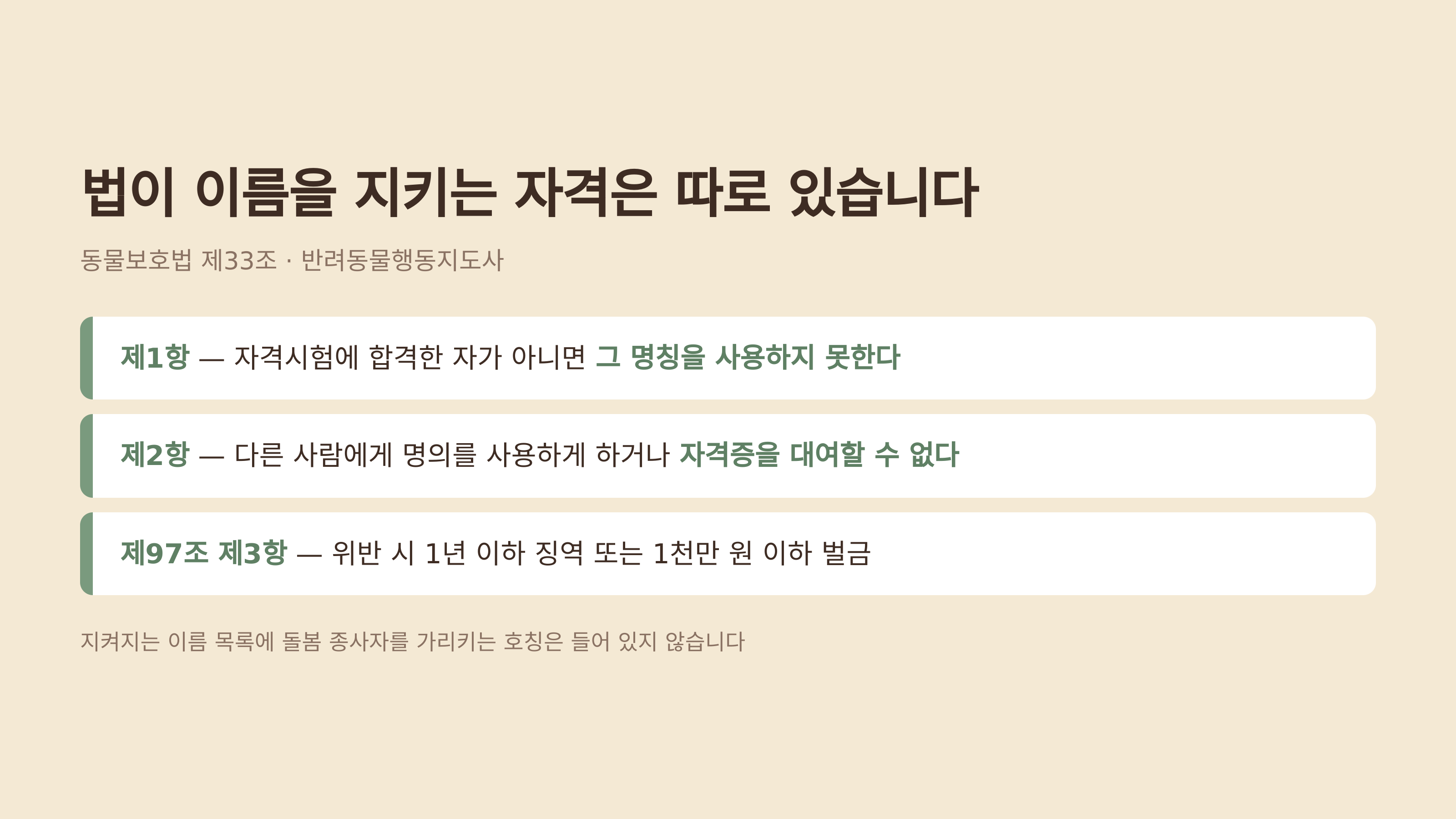 법이 이름 자체를 지키는 자격은 따로 있습니다