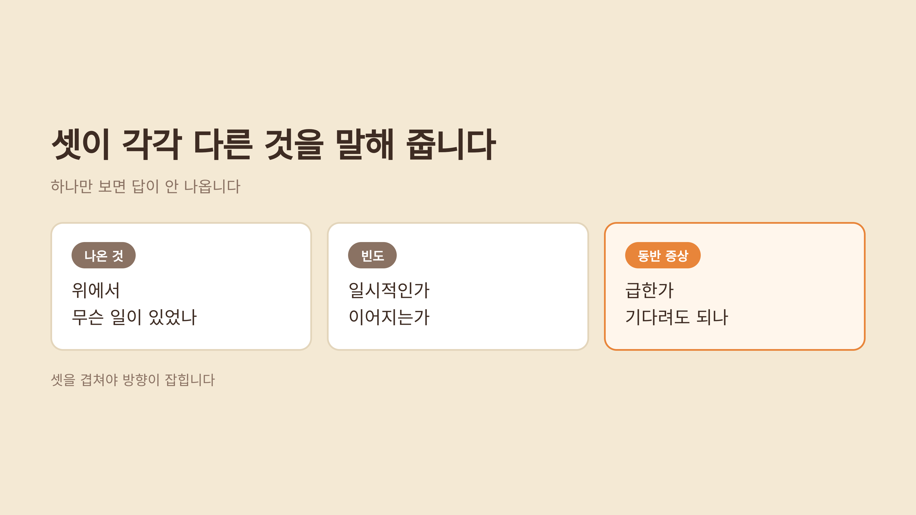 세 축이 각각 다른 것을 말해 줍니다