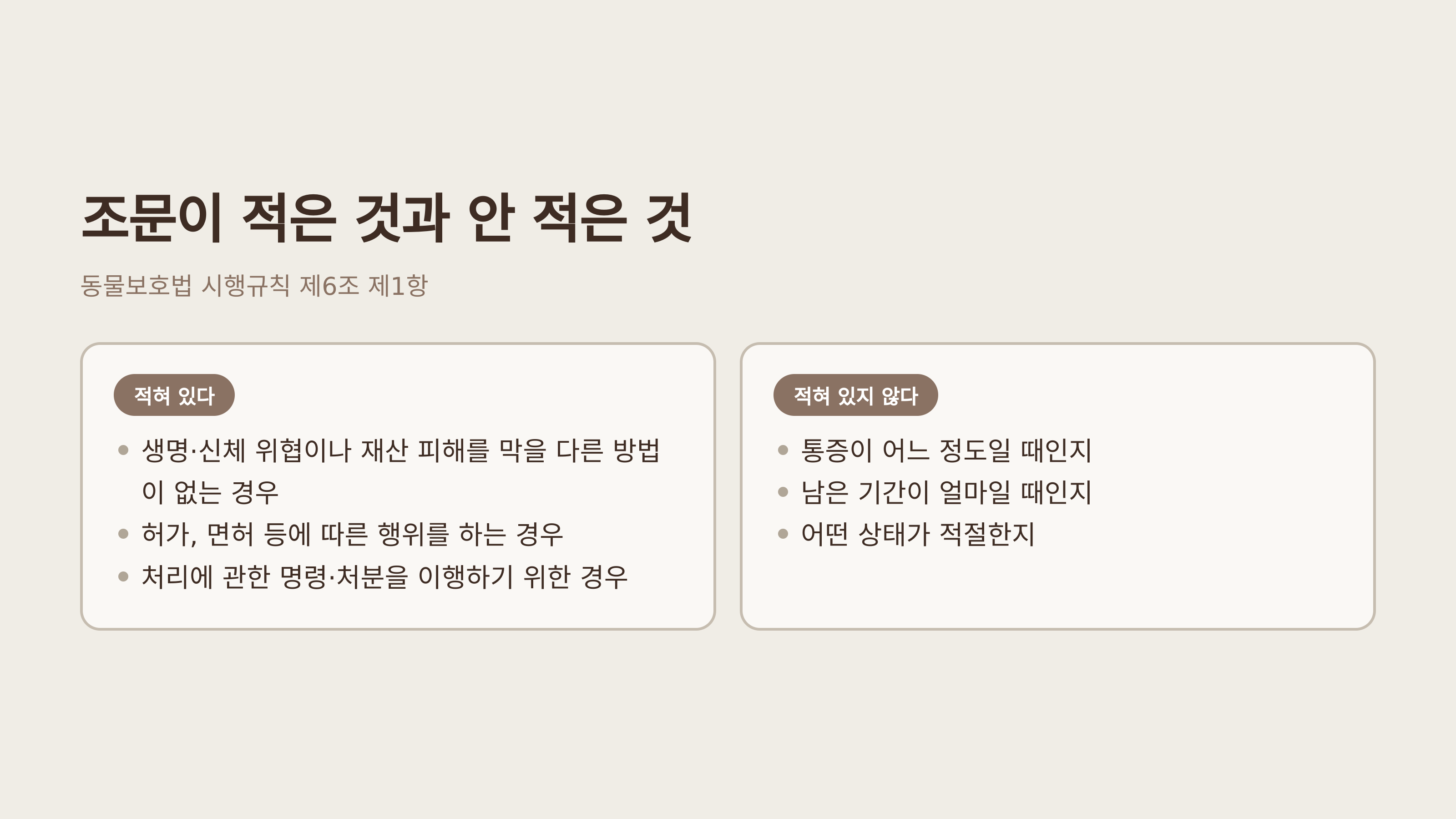시행규칙 제6조가 적은 것과 적지 않은 것