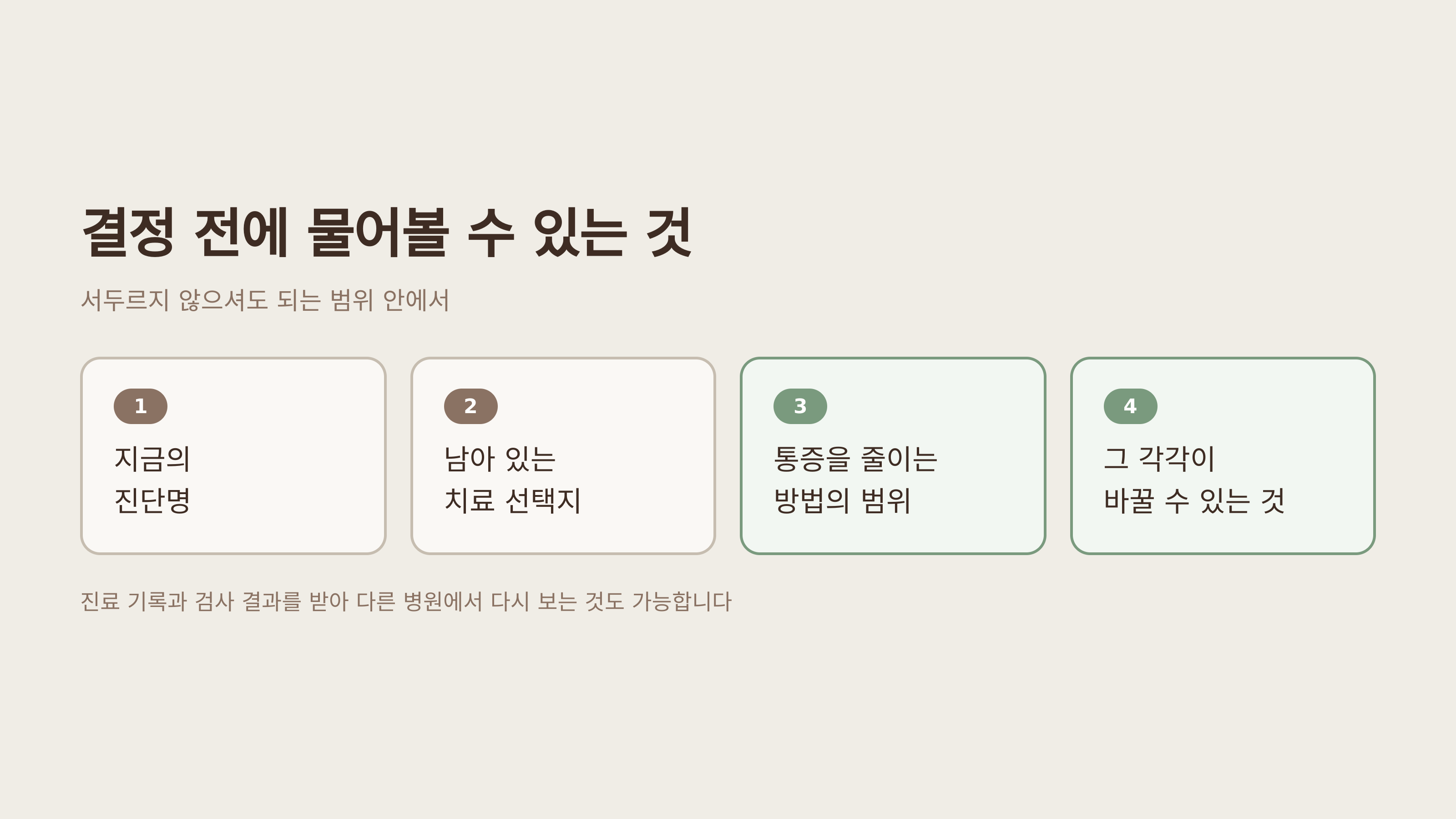 결정 전에 물어볼 수 있는 네 가지